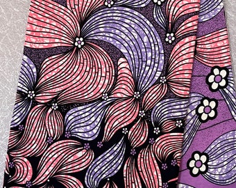Lilac and Watermelon Pink Abstract Patterns African Print Fabric, African Fabric, Ankara Fabric, African Wax Print, sold by the yard