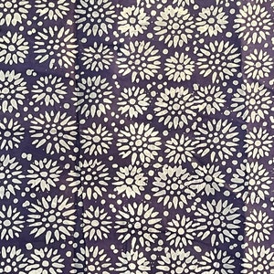Purple Handmade Batik, African Adire Fabric, Traditional Handmade Quilt Fabric Purple Abstract Adire Fabric By Yard image 6