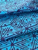 Nigerian Tribal Adire Quilt Fabrics, West African Batik Handmade Batik Fabric | Aegean Blue And Purple Ankara Sewing Fabric 