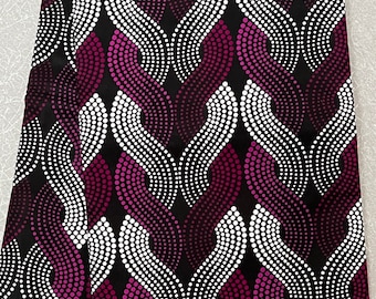 Purple and White | White and Black, African Print Fabric, Polka Dots Motif, Plaited | Weave Pattern African Ankara Fabric, By The Yard