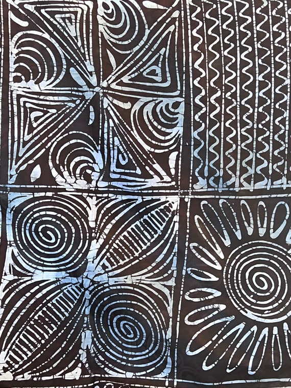 Handmade Adire Batik Fabric: West African Abstract Cotton, Sold by the Yard