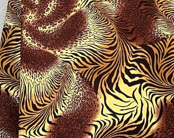 Brown Tiger Stripe African Wax Print Fabric - Ankara Cotton Fabric
