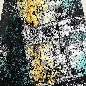 Handmade Nigerian Adire Batik Fabric: Abstract Polka Dot & Stripe Cotton, 2.4 Yards