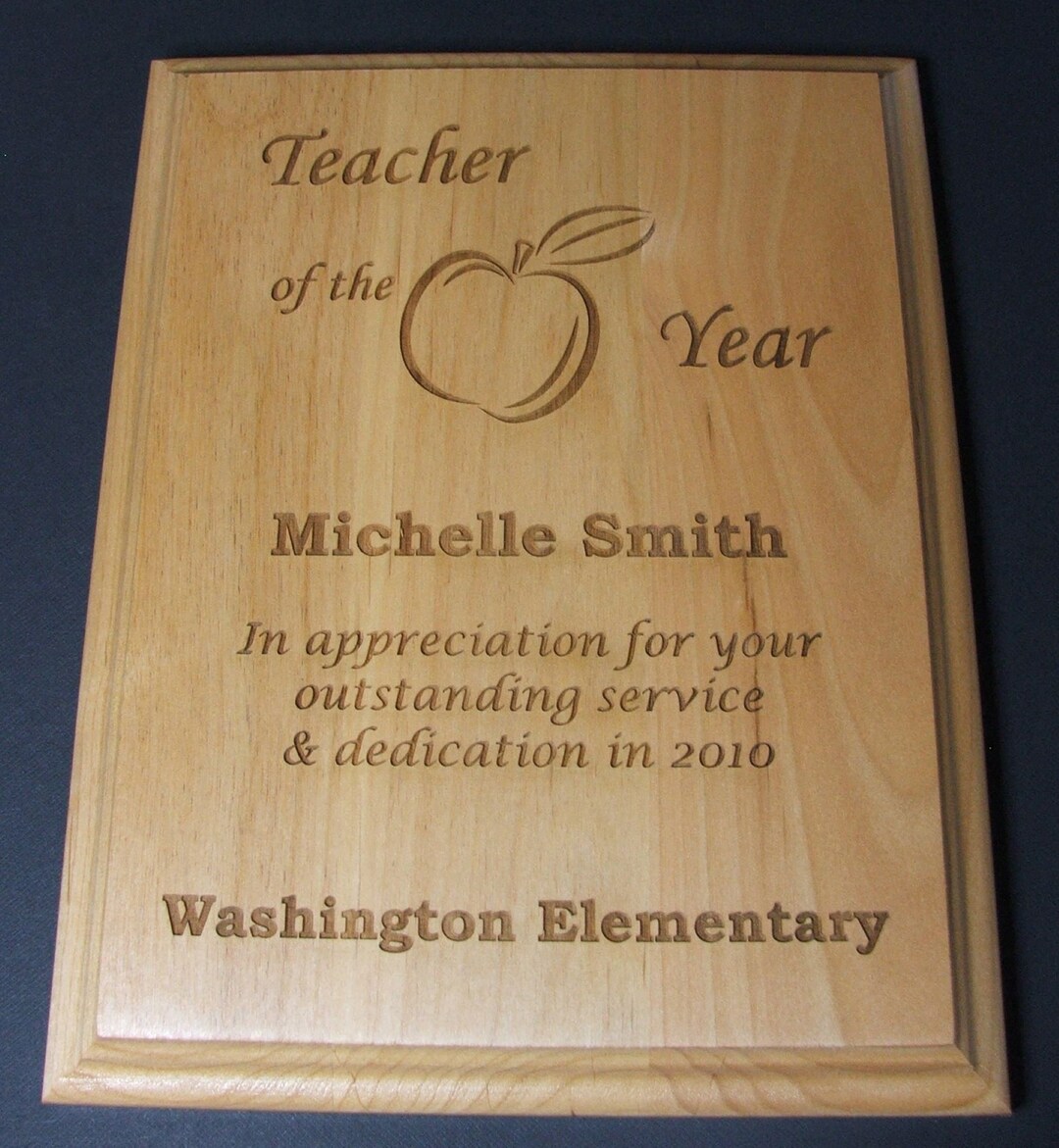 Engraved Recognition Plaque 5x9 Alder Hardwood Etsy