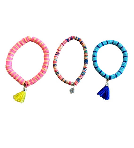 Beaded Shell Bracelets with Tassel (Multicolor) L… - image 2