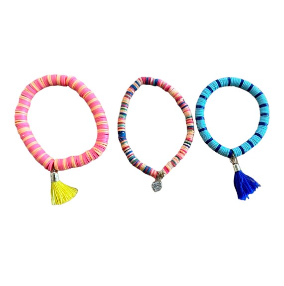 Beaded Shell Bracelets with Tassel (Multicolor) L… - image 1