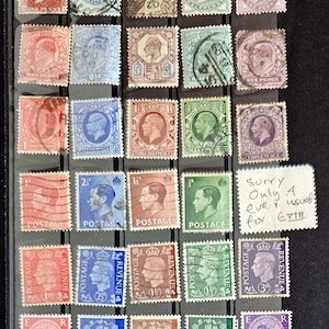Vintage Great Britain stamps Inc Queen Victoria Penny Red with Kings