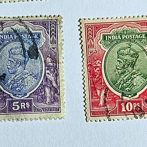 Vintage India Stamps King George V
