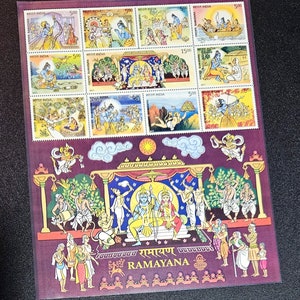 Indien MNH Frimärksblad Ramayana