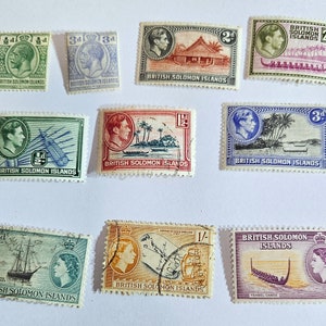 British Solomon Islands Vintage stamps