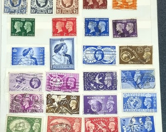 Colecciones de sellos vintage GB King George VI