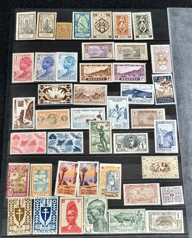 Vintage French Colonies Stamps Set 1 Etsy
