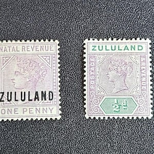 Zululand Queen Victoria vintage stamps