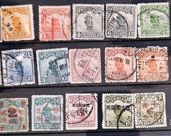 中国の古い切手35枚（1940年代/1950年代）。中国切手コレクション。孫