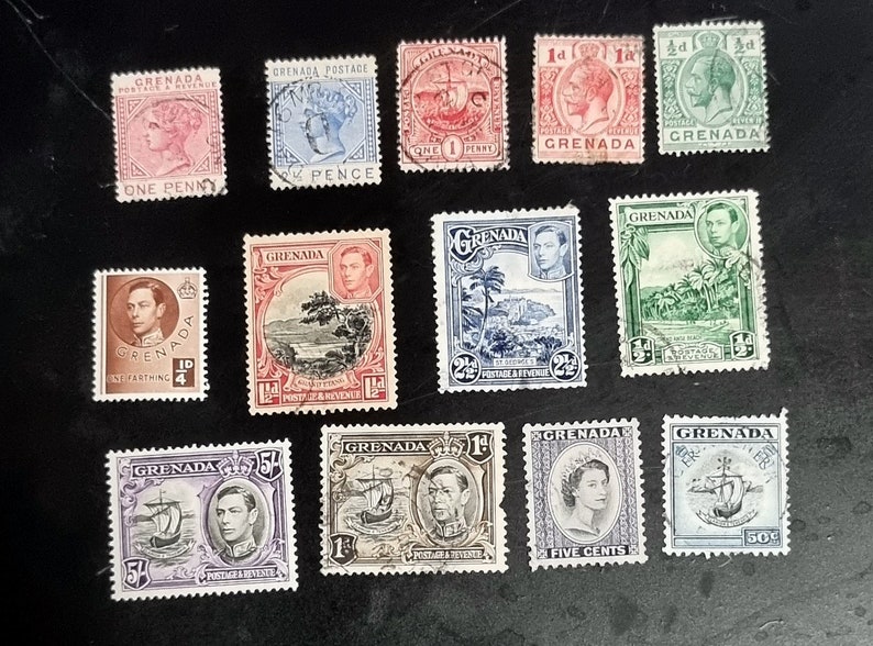 Vintage Grenada Stamps QV to QEII Etsy UK