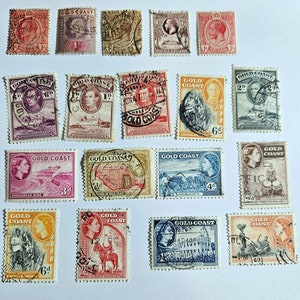 British Commonwealth Vintage Gold Coast Stamps - Etsy