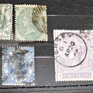 Vintage Queen Victoria Shilling stamps