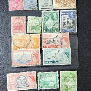 Vintage Br Commonwealth Bermuda stamps
