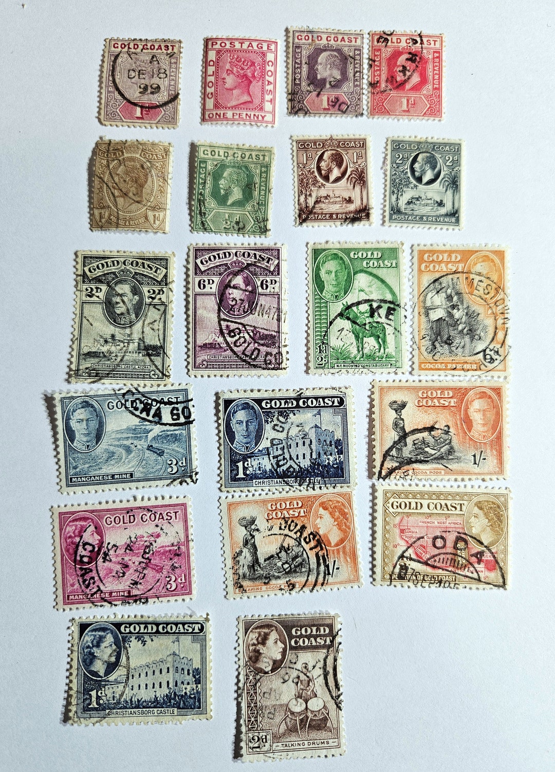 British Commonwealth Vintage Gold Coast Stamps - Etsy