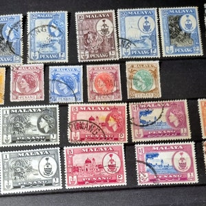 Vintage Malay State stamps set2