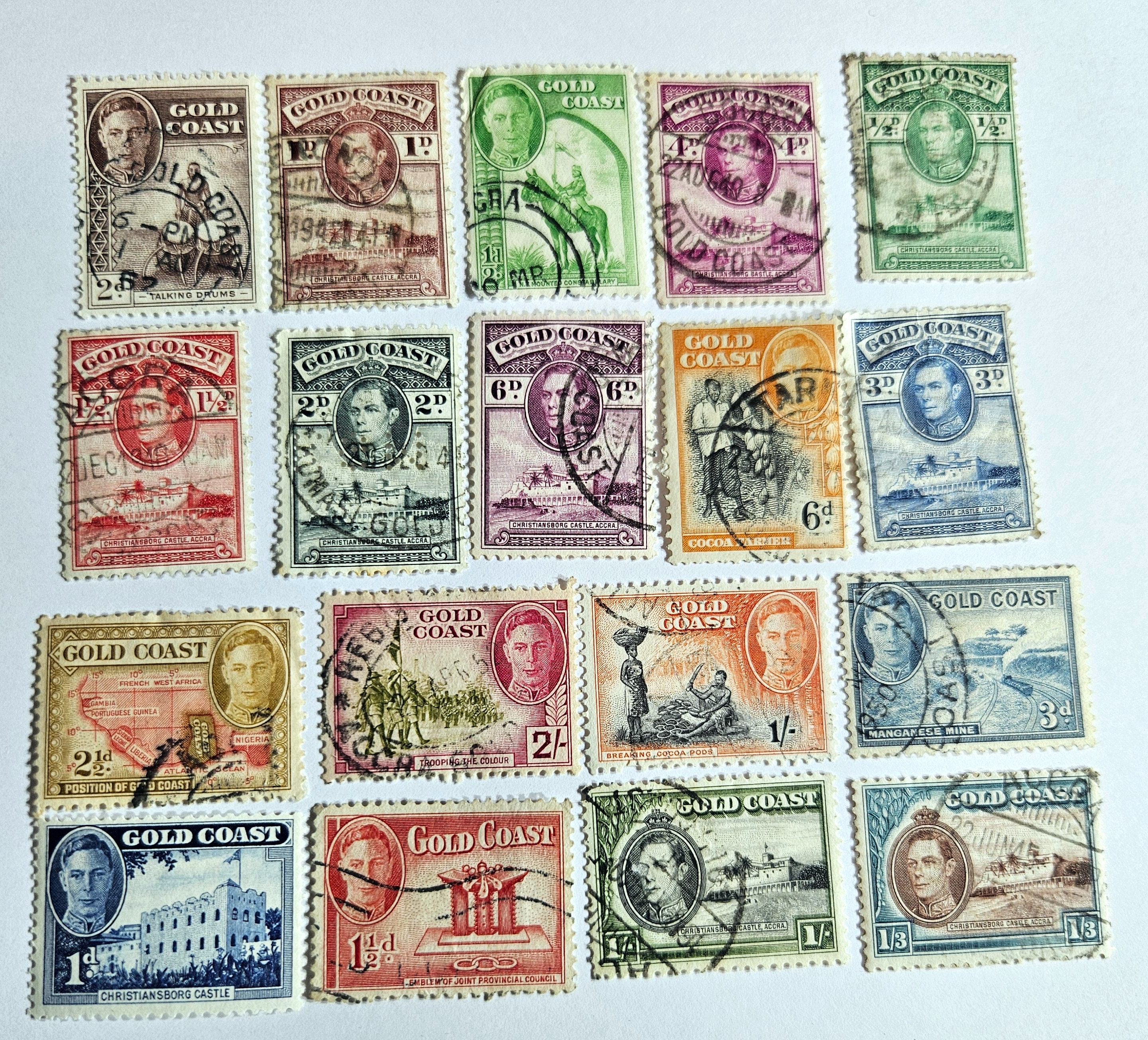British Commonwealth Vintage Gold Coast Stamps - Etsy