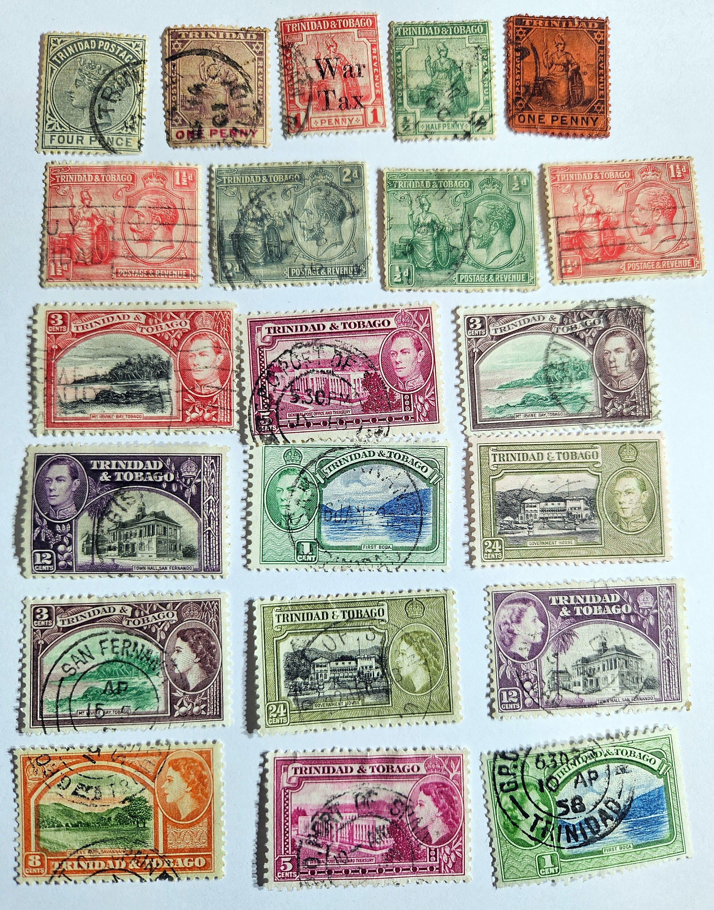 British Commonwealth Vintage Trinidad and Tobago Stamps - Etsy
