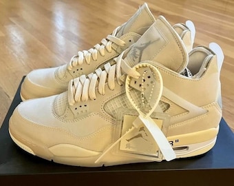 Shoes Sneakers Jordan4 Retro X Off-White Sail unisex for men's and women's shoes