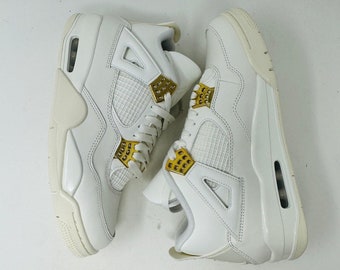 Shoes Sneakers Jordan4 Retro Metalic Gold unisex for men's and women's shoes