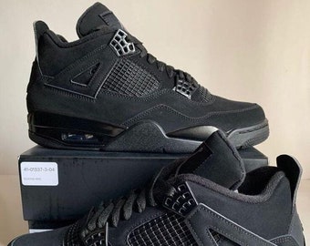 Schuhe Sneakers Jordan4 Retro Black Ca_t Unisex-Erwachsene für Herren- und Damenschuhe