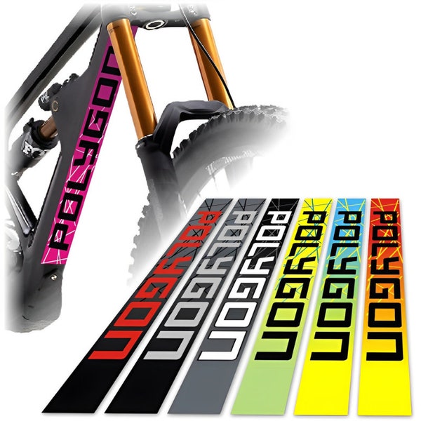Polygone • 2 pièces autocollants pour tube diagonal de vélo de montagne de haute qualité durables pour la protection du cadre de vélo VTT DESCENTE