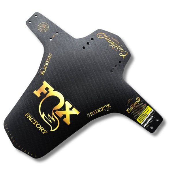 Gold Carbon • Mountain bike fender mud guard standard for bike protection MTB DOWNHILL TRAIL - Free Cable Ties