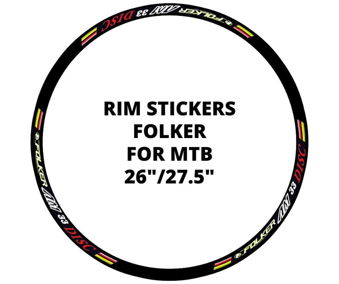 Folker 12pcs Mountain Bike Rim Decal Stickers High Quality Durable for
