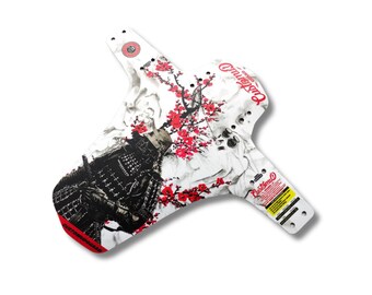 Nipon Samurai White • Mountain bike fender mud guard standard for bike protection MTB DOWNHILL TRAIL - Free Cable Ties