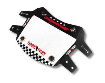 Darefast • Placa de matrícula de bicicleta de montaña con un diseño moderno y elegante para carrera o estilo MTB Doublecrown Downhill - Bridas de cable gratis