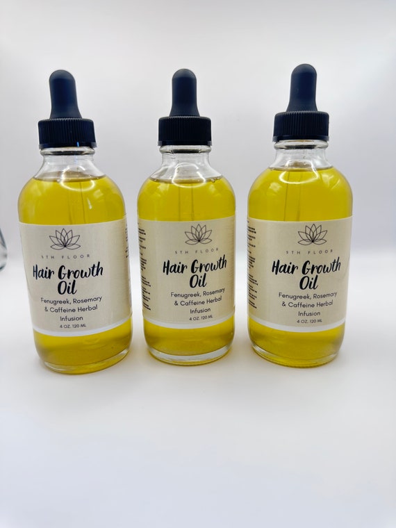 5th Floor Hair Growth Oil- Fenugreek, Rosemary, Peppermint and Caffeine Herbal infusion -Large 4 oz