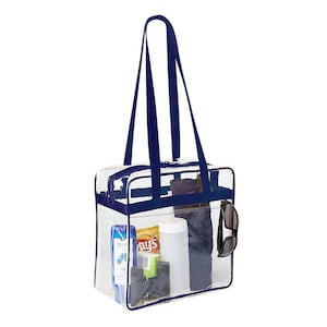 15x16 Large Clear Team Spirit Stadium Plastic Tote Bag