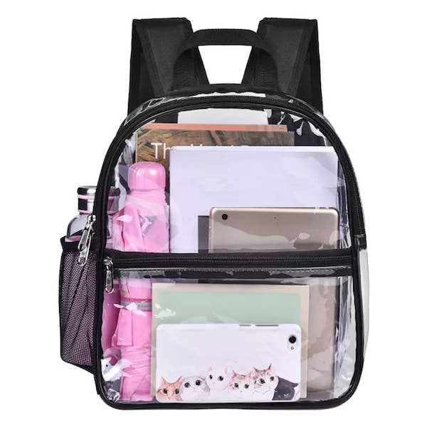 Clear Small Backpack Stadium Approved For Women and Men with Adjustable Strap Transparent Book Bag For School (CH-Y023)