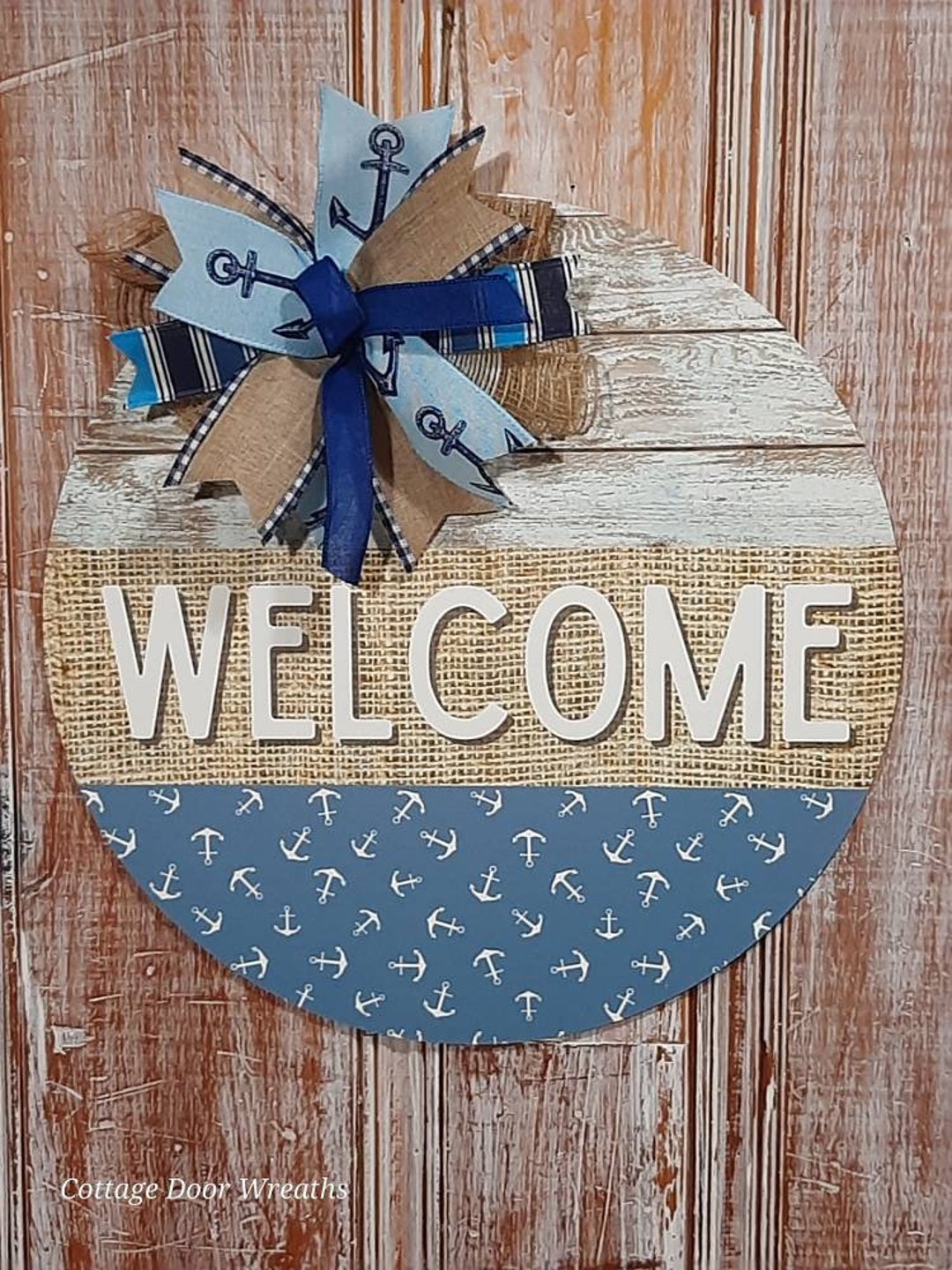 Nautical Door Hanger Wreath for Front Doorcoastal Door Hanger Etsy