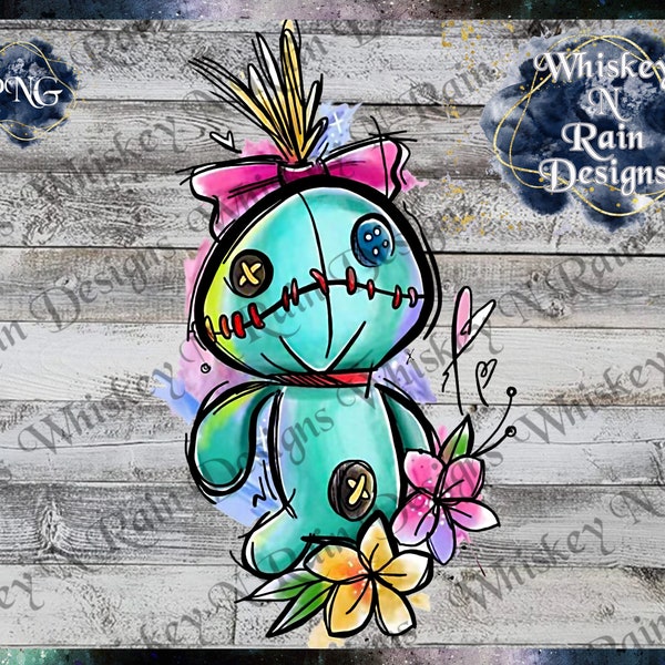 Voodoo Doll, PNG, Sublimation, Waterslide, Watercolor, Printable Decal, Sticker, Transfer, Digital, Image, Decor, Print then Cut, Pins