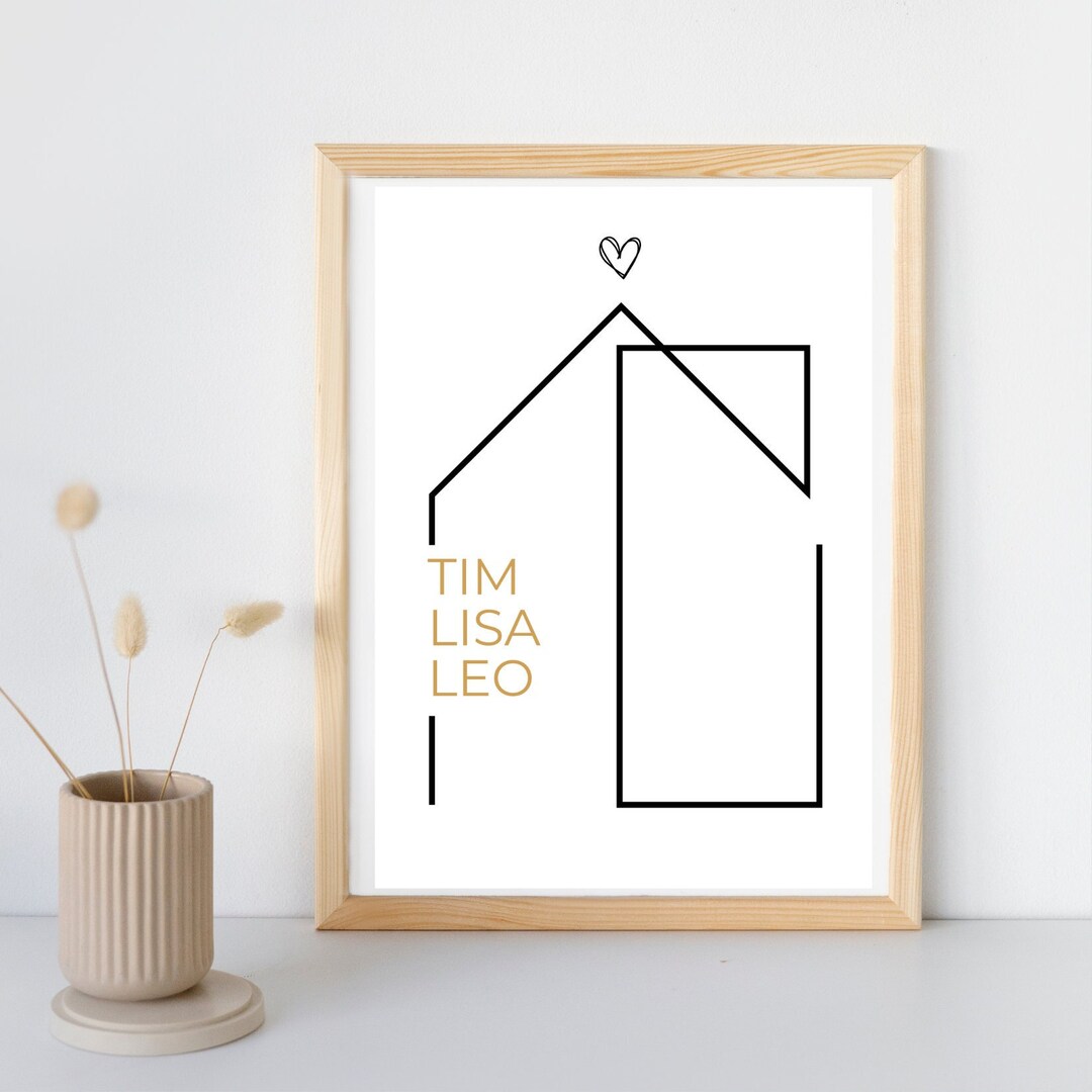 Personalized Family Poster With Names, Gift Idea Family Poster, Gift