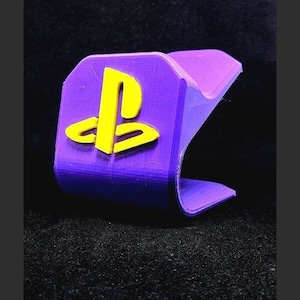 Ps5/Ps4 Controller Stand Purple/Yellow with Play Station Logo