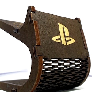Ps5/Ps4 Controller Stand Beech Rustic made of wood