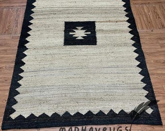 Beige Jute Rug, Handwoven Neutral Area Rug, Boho Farmhouse Carpet, Natural Fiber Rug, Minimalist Floor Rug, Scandinavian Style Home Decor