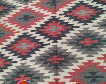 Tappeti di lana e iuta kilim multicolore fatti a mano, tappeto di lana di iuta soggiorno, tappeto di iuta e lana di iuta flatweave, tappeto di iuta e lana, tappeto di iuta di lana