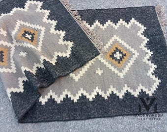 Wool Jute Runner, Handmade Runner, Wool Jute Rug, Kilim Runner, Jute rug, Jute Runner, Woven Rug, Woven Runner, Navajo Rug, Weave Rug, Rug