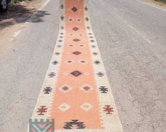 Wool Jute Runner, Handmade Runner, Wool Jute Rug, Kilim Runner, Jute rug, Jute Runner, Woven Rug, Woven Runner, Navajo Rug, Weave Rug, Rug