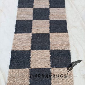 Handwoven Hemp Jute Rug Dhurrie: Eco-Friendly Stair Runner