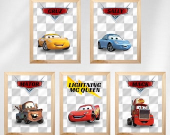 Lightning McQueen - Cars Mack truck, Sally, Cruz, Mator Kids Wall Posters room decor