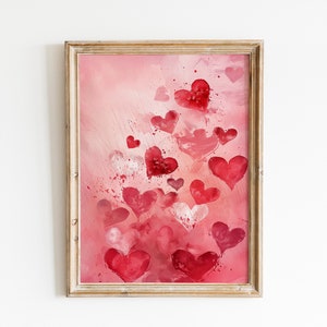 Valentine&#39;s Day Heart Wall Art: Vintage Decor Print (Digital Download)