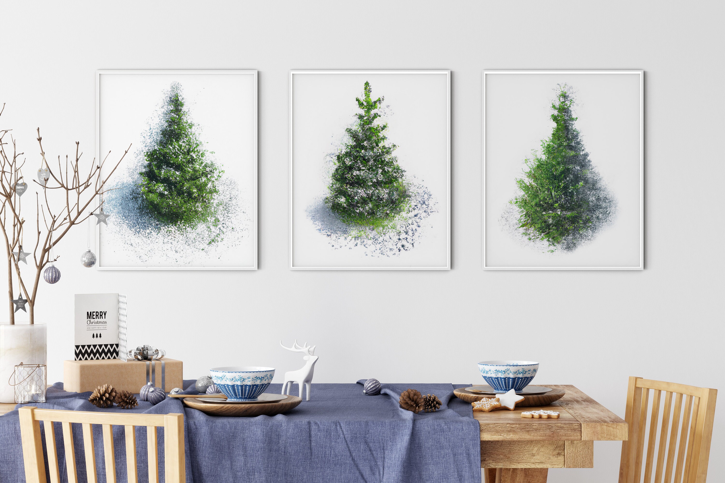 Christmas Tree Prints, Evergreen Trees, Christmas Decor, Holiday Decor